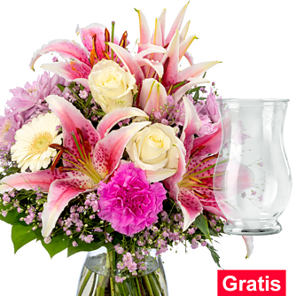 Blumenstrauß Traumhaft mit Vase