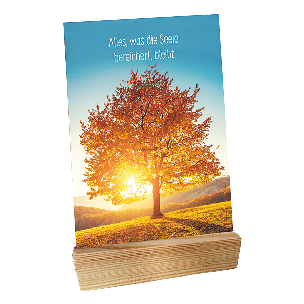 Holzständer für Postkarten - mit Jahreszeiten Postkarten