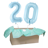 Heliumballon-Geschenk Zahlen Pastellblau